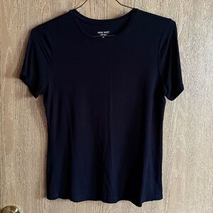 Nine West Soft Spun Black Crew Neck Tee OEKO-TEX Certified size M